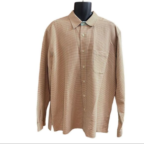 The Territory Ahead Men’s Brown Blue Stripe Button Up Shirt Size XL - Picture 2 of 9